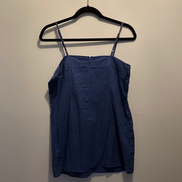 Blue Kenzie plaid 100% cotton tank top - Picture 5 of 8